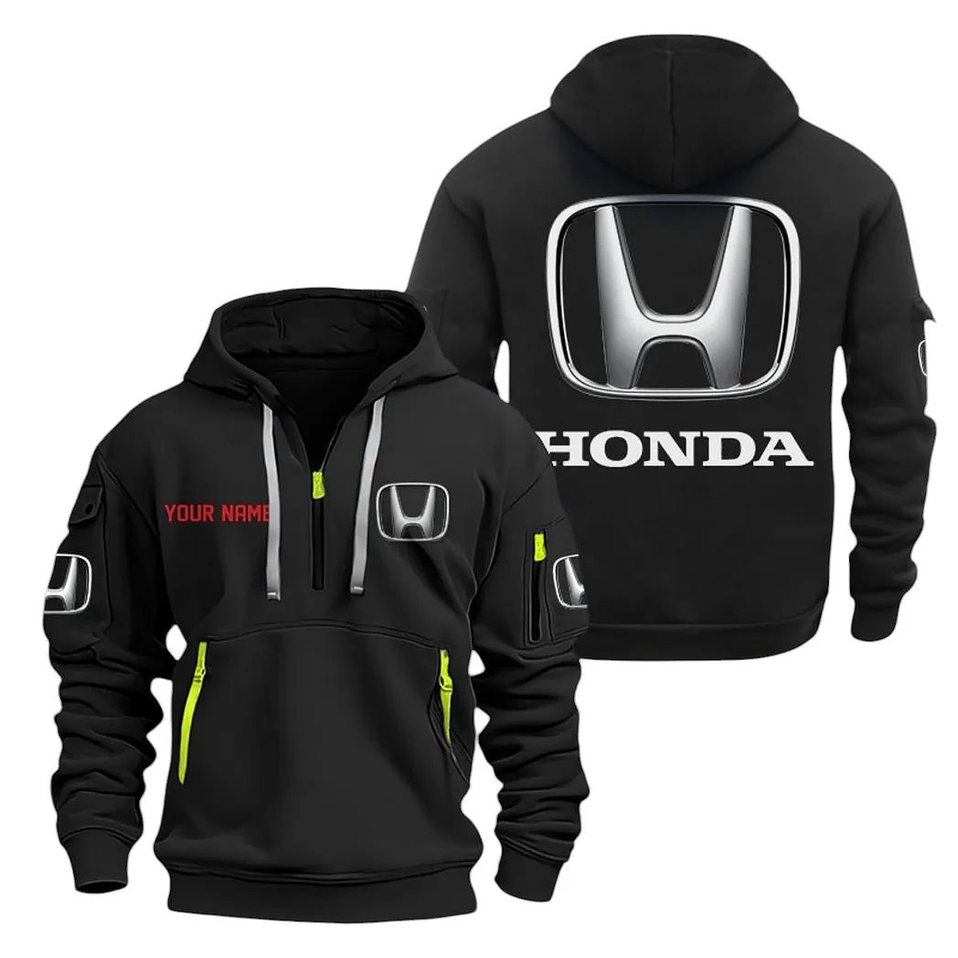 Honda Half Zip Hoodie For Men, Gift For Honda Lovers CAR20022125690 - Schwarz