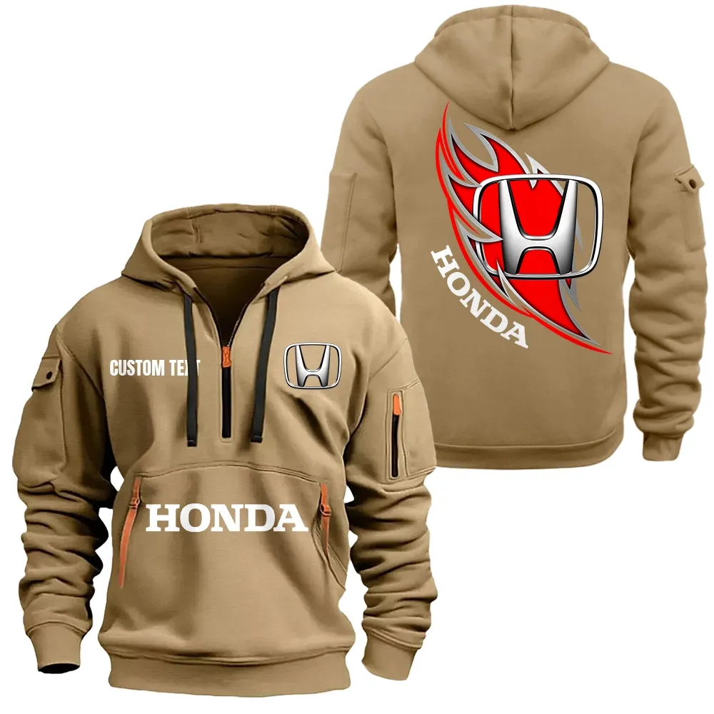 Honda Hoodie Reißverschluss CAR1701112097, CAR Kapuzenpullover mit Allover-Druck - Khaki