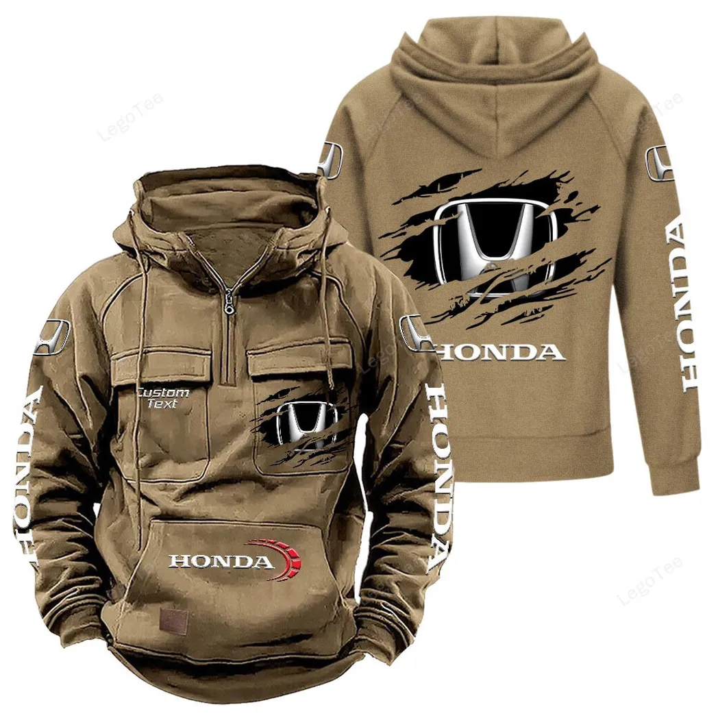 Honda Hoodie Reißverschluss Taktischer, All-Over-Print-Hoodie Honda - Khaki CAR122021425057-4