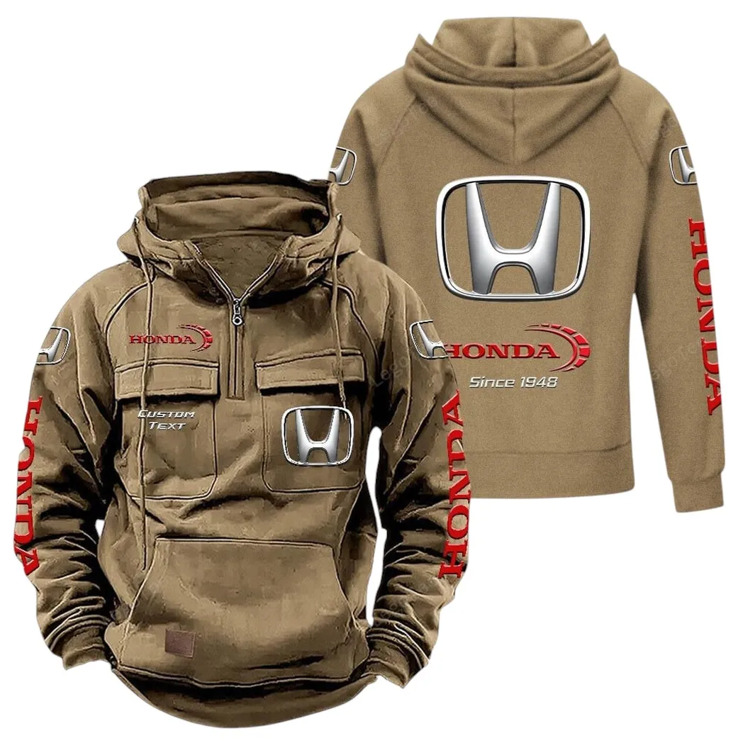 Honda Hoodie Reißverschluss Taktischer, All-Over-Print-Hoodie Honda - Khaki CAR96021425687-4