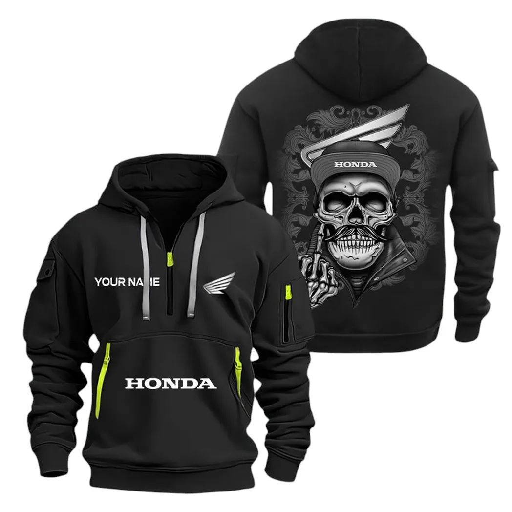 honda motors half zip hoodie for men gift for honda motors fan car166022625197 schwarz omyo7