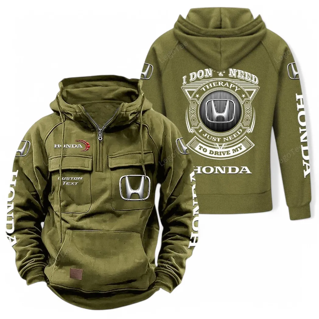honda tactical quarter zip hoodie car106021525013 olivgrn