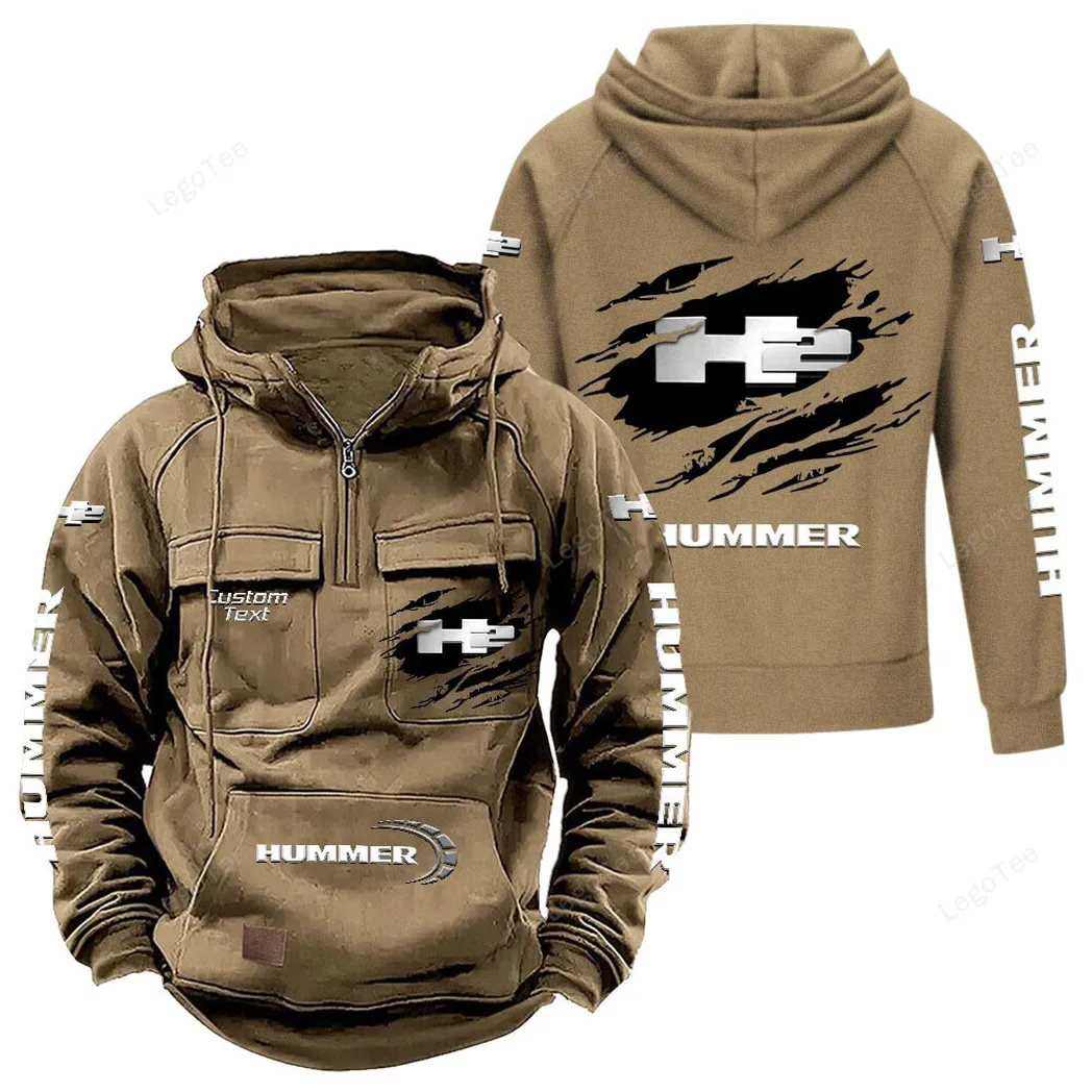 Hummer H2 Hoodie Reißverschluss Taktischer, All-Over-Print-Hoodie Hummer H2 - Khaki CAR122021425049-4