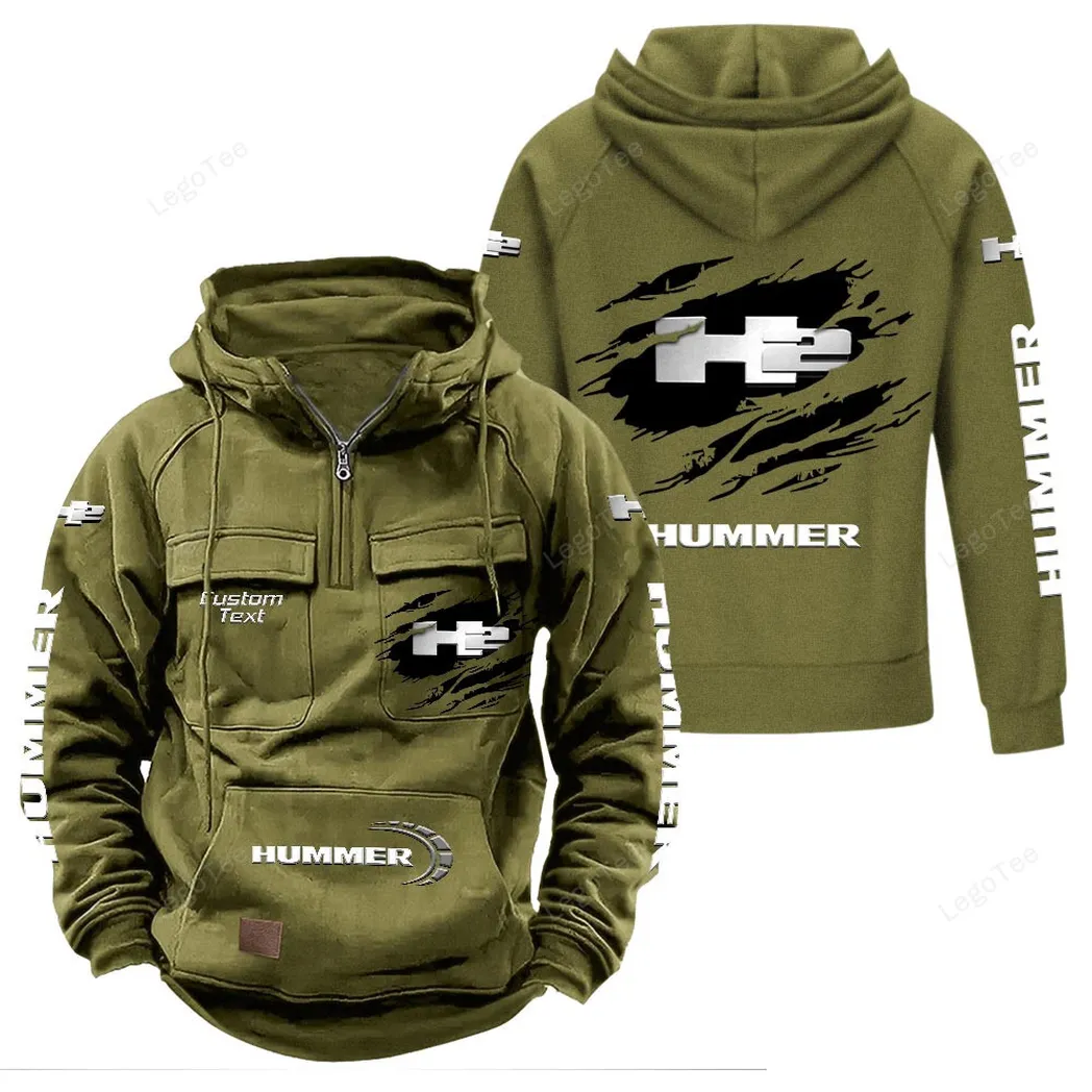 Hummer H2 Hoodie Reißverschluss Taktischer, All-Over-Print-Hoodie Hummer H2 - Olivgrün CAR122021425049-1