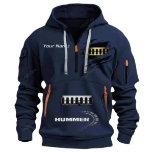 Hummer Half Zip Hoodie CAR113021425833, Best Gift for Him, Husband, Boyfriend - Marineblau
