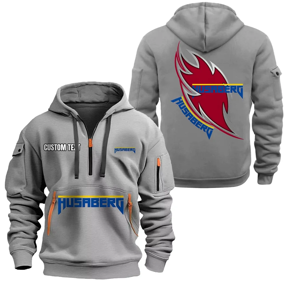 Husaberg Hoodie Reißverschluss CAR1701112099, CAR Kapuzenpullover mit Allover-Druck - Grau