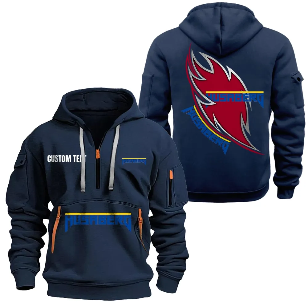 Husaberg Hoodie Reißverschluss CAR1701112099, CAR Kapuzenpullover mit Allover-Druck - Marineblau