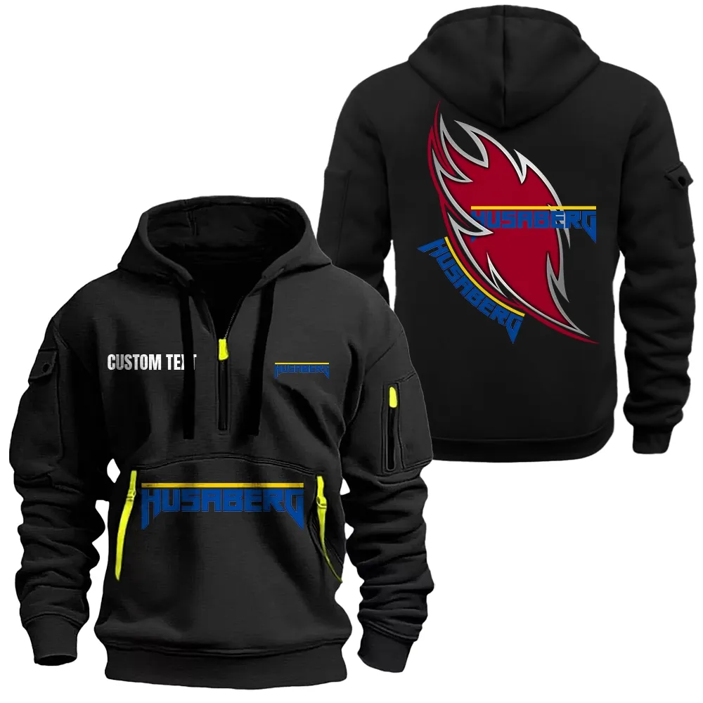 Husaberg Hoodie Reißverschluss CAR1701112099, CAR Kapuzenpullover mit Allover-Druck - Schwarz