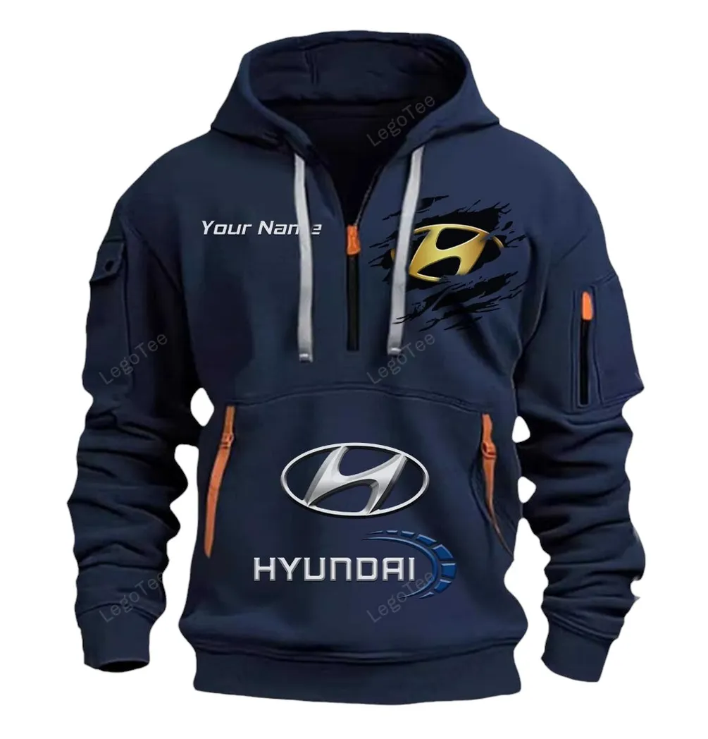 hyundai half zip hoodie car113021425854 best gift for him husband boyfriend marineblau n2u7c