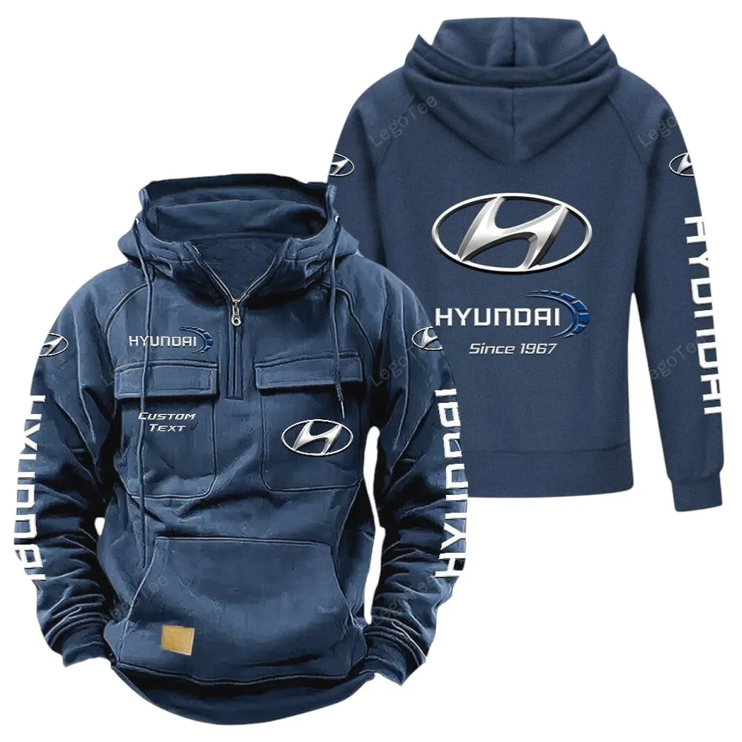 Hyundai Hoodie Reißverschluss Taktischer, All-Over-Print-Hoodie Hyundai - Dunkelblau CAR96021425679-3