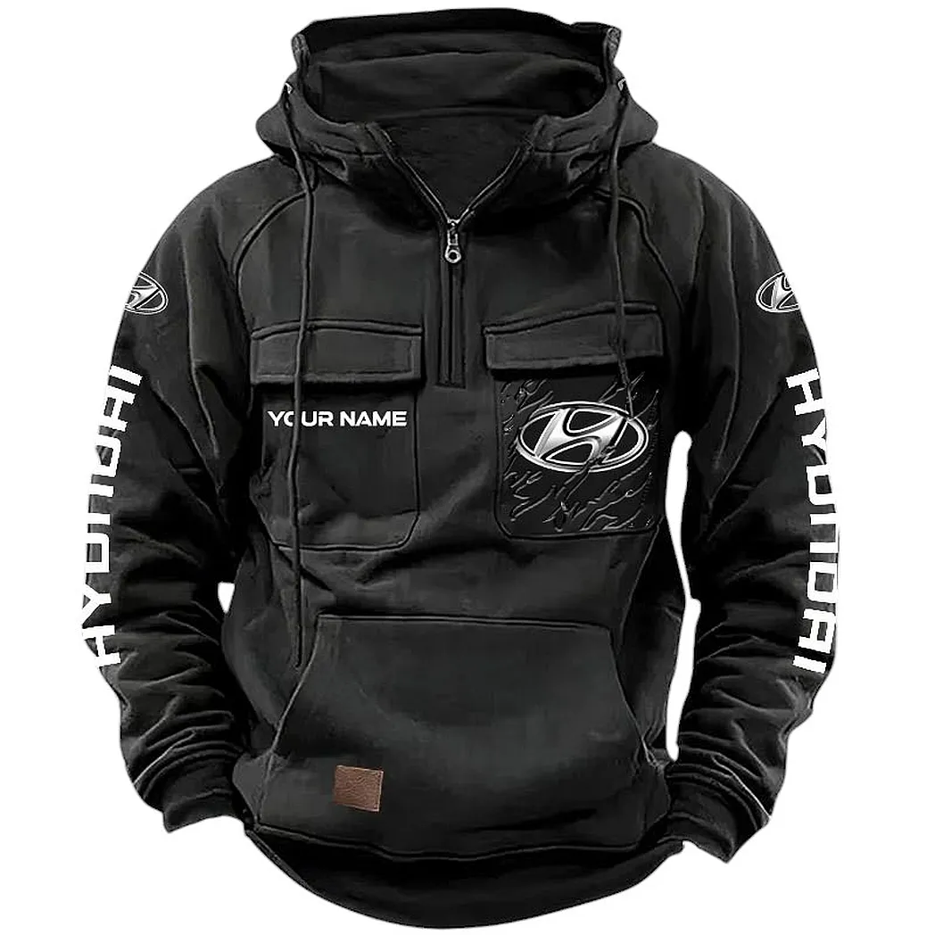 Hyundai Hoodie Reißverschluss Taktischer, All-Over-Print-Hoodie Hyundai CAR164022425137 - Schwarz