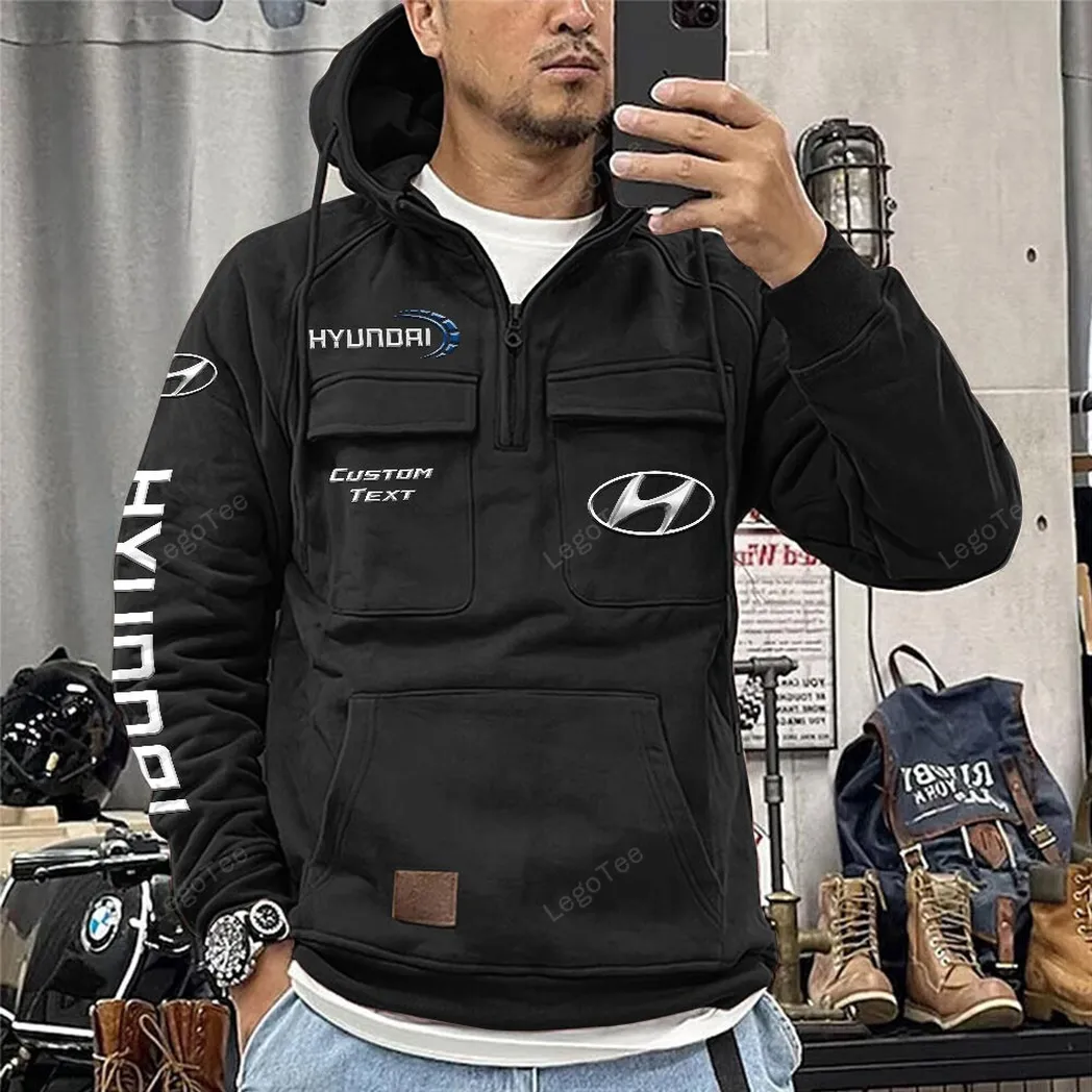 hyundai tactical quarter zip hoodie car106021525017 schwarz 73jut