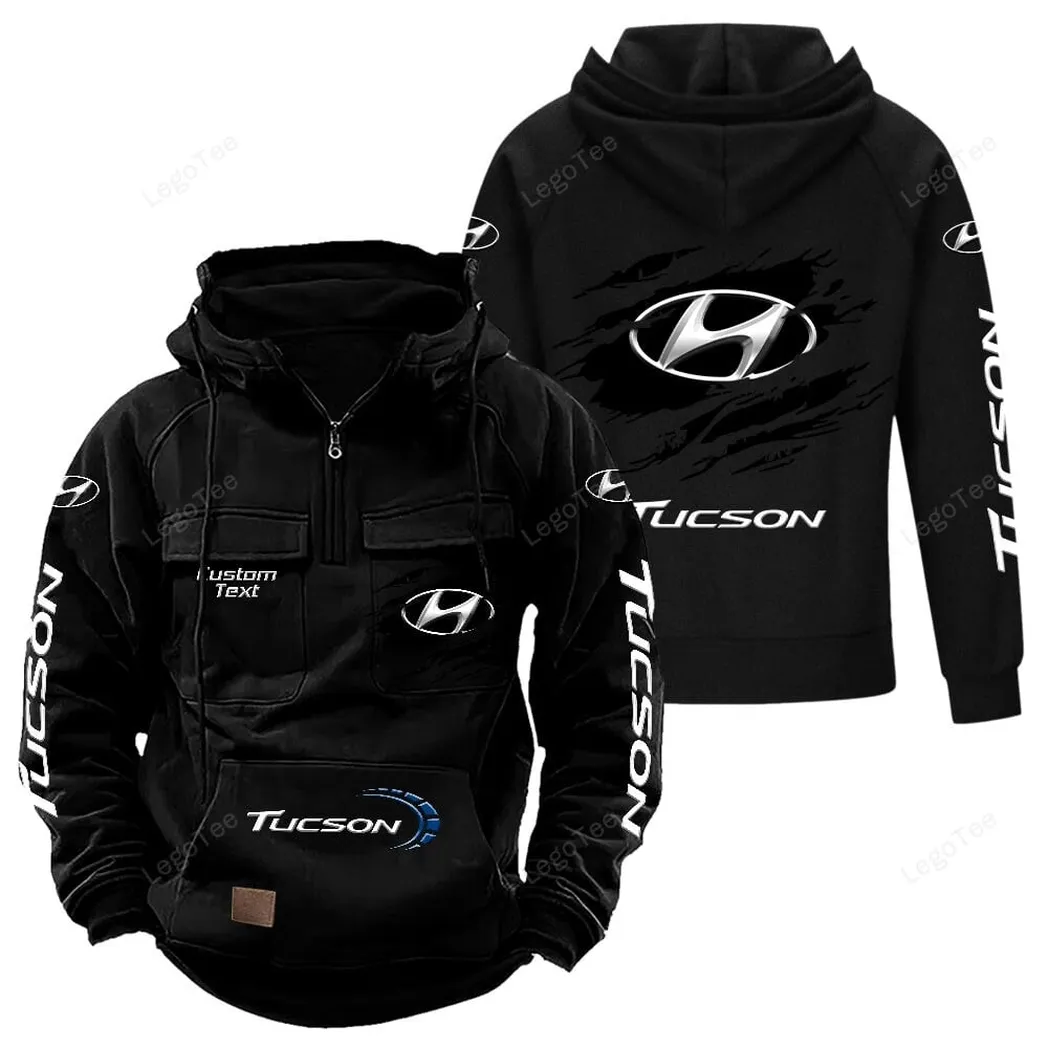 Hyundai Tucson Hoodie Reißverschluss Taktischer, All-Over-Print-Hoodie Hyundai Tucson - Schwarz CAR122021425023-2