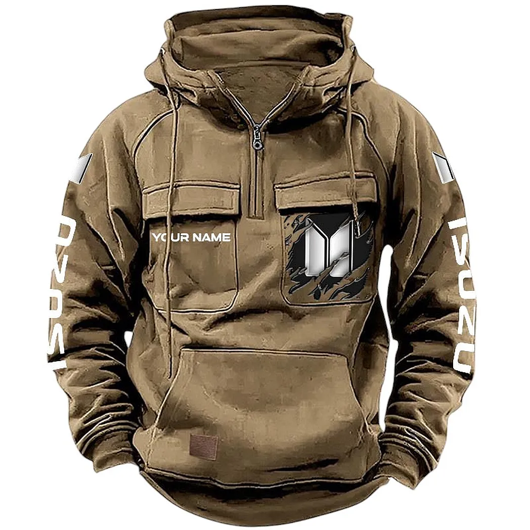 Isuzu Hoodie Reißverschluss Taktischer, All-Over-Print-Hoodie Isuzu CAR164022425141 - Khaki