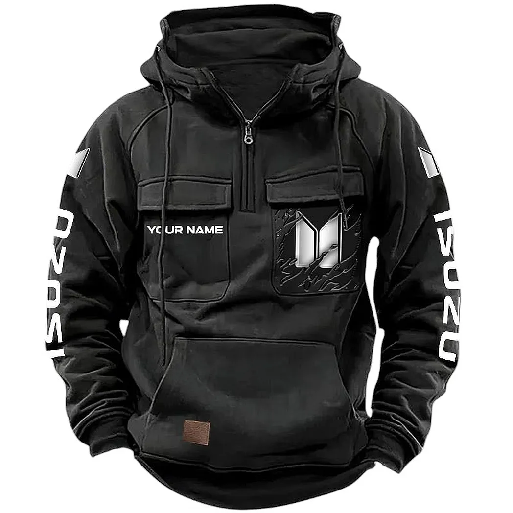 Isuzu Hoodie Reißverschluss Taktischer, All-Over-Print-Hoodie Isuzu CAR164022425141 - Schwarz