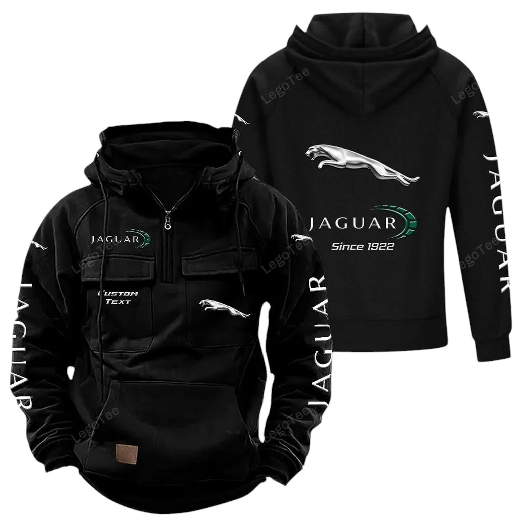 Jaguar Cars Hoodie Reißverschluss Taktischer, All-Over-Print-Hoodie Jaguar Cars - Schwarz CAR96021425673-2