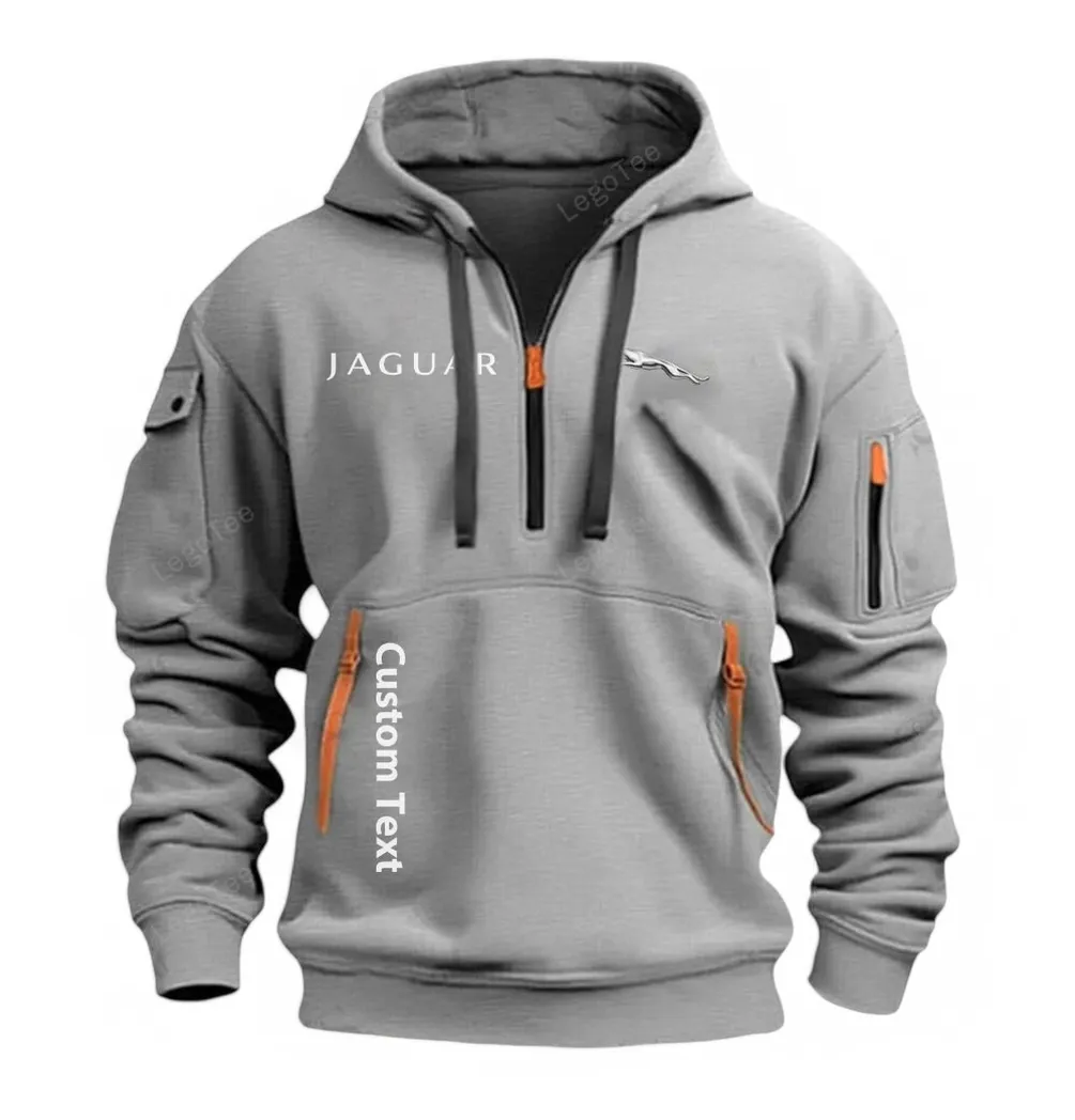 jaguar half zip hoodie for men gift for him husband boyfriend grau car112021425557 2