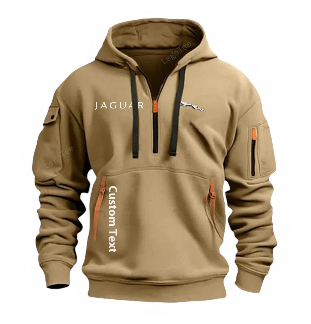 jaguar half zip hoodie for men gift for him husband boyfriend khaki car112021425557 3 auuka