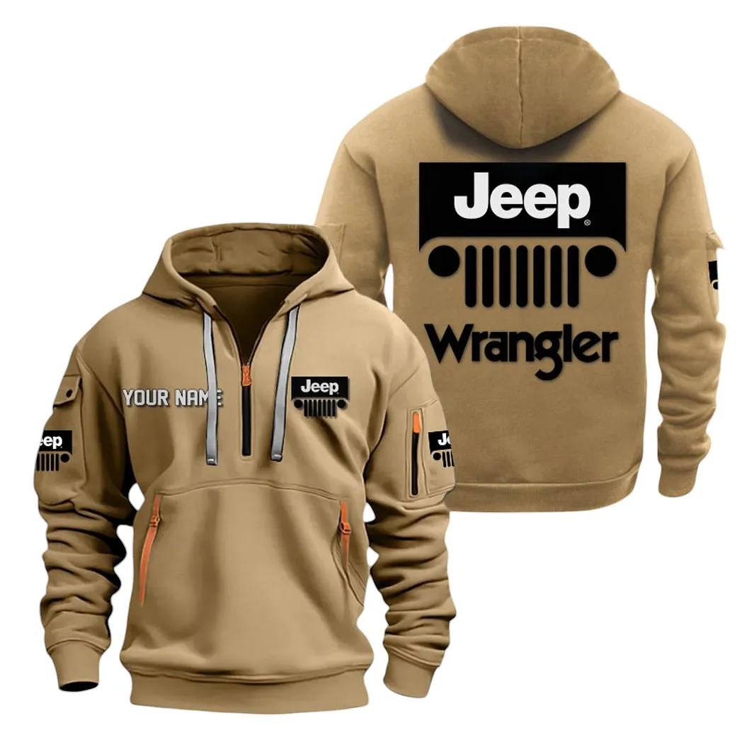 jeep wrangler half zip hoodie for men gift for jeep wrangler lovers car20022125689 khaki sjy1s