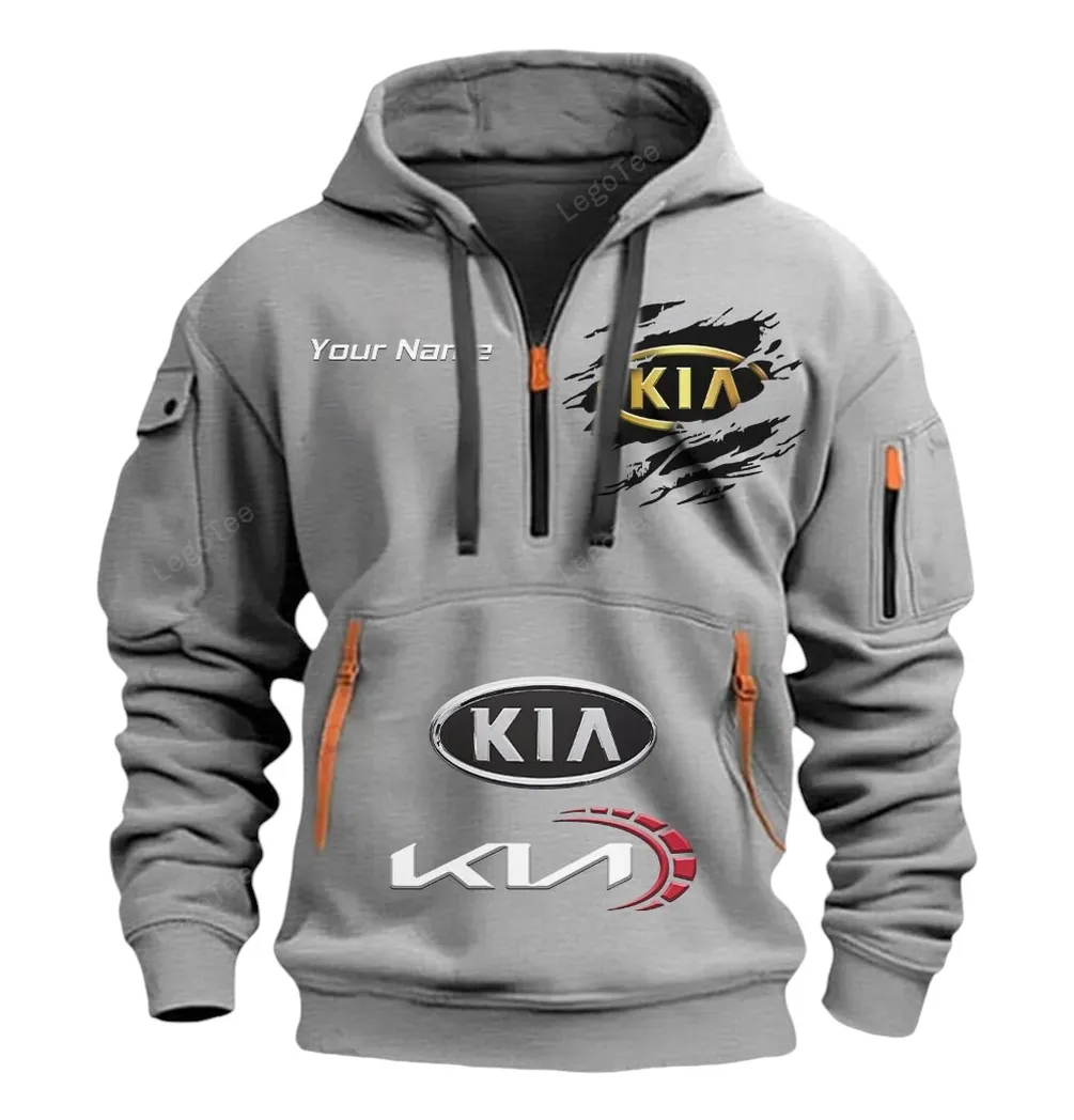 kia half zip hoodie car113021425831 best gift for him husband boyfriend grau plwci