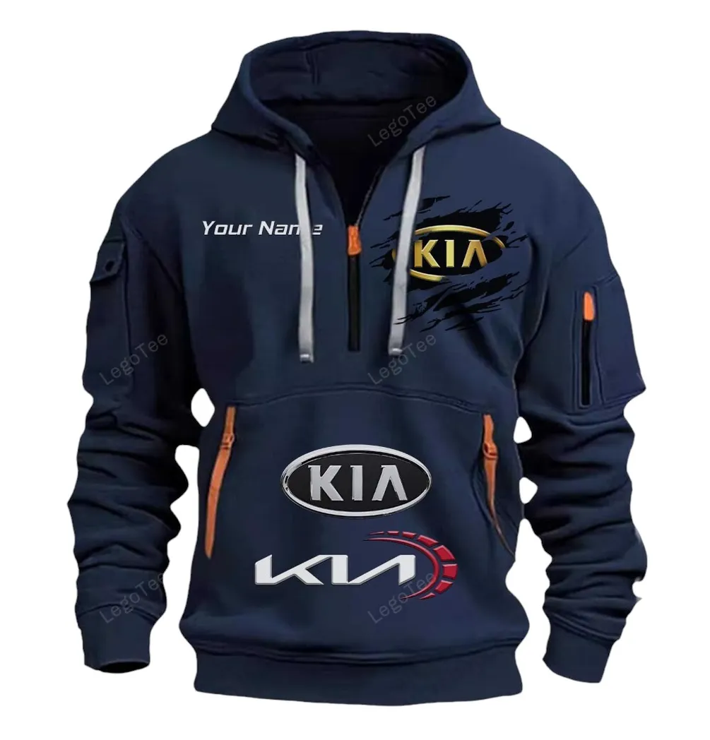 kia half zip hoodie car113021425831 best gift for him husband boyfriend marineblau shhef