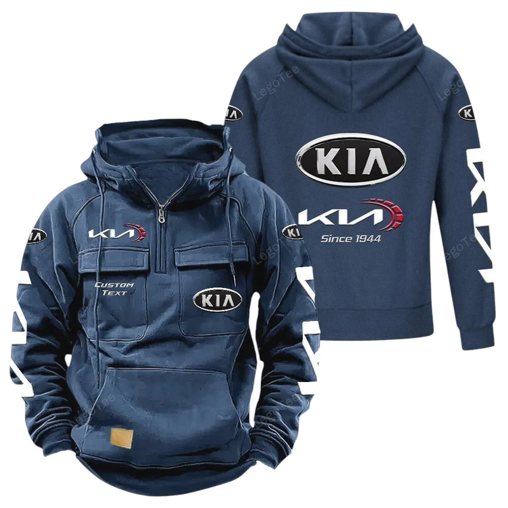 Kia Hoodie Reißverschluss Taktischer, All-Over-Print-Hoodie Kia - Dunkelblau CAR96021425685-3