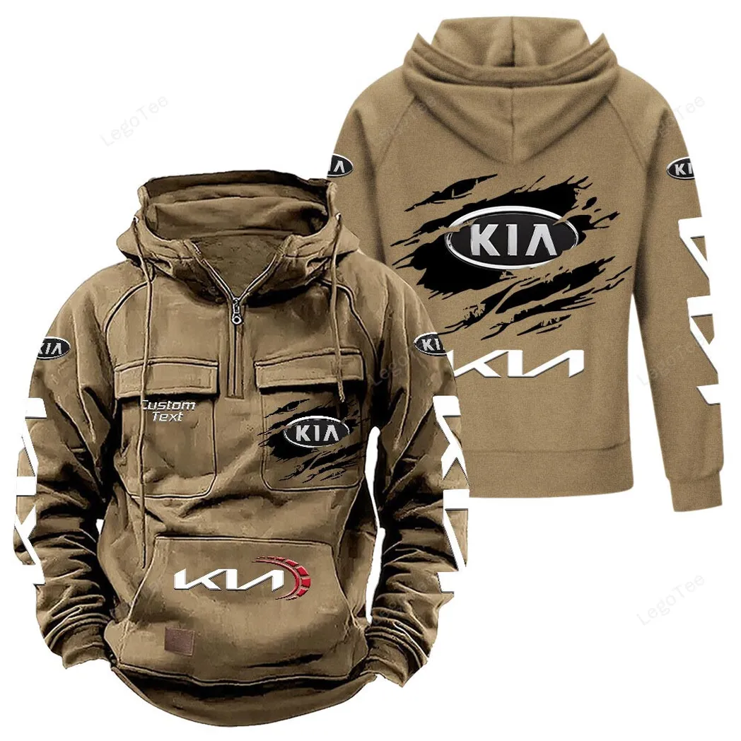 Kia Hoodie Reißverschluss Taktischer, All-Over-Print-Hoodie Kia - Khaki CAR122021425045-4