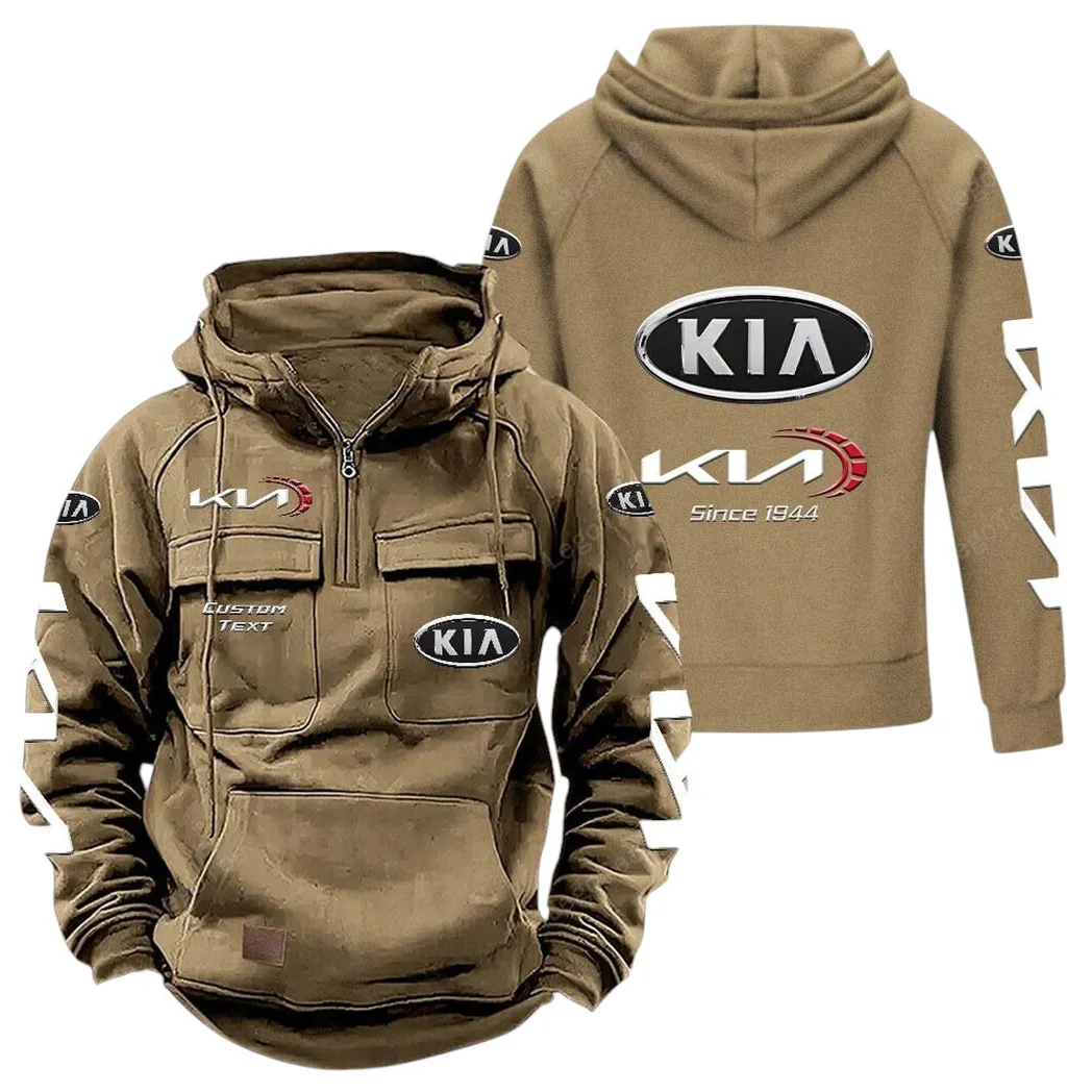 Kia Hoodie Reißverschluss Taktischer, All-Over-Print-Hoodie Kia - Khaki CAR96021425685-4