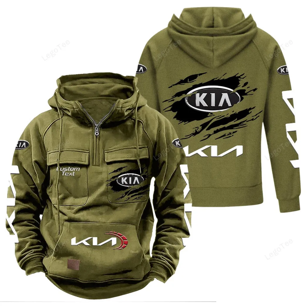 Kia Hoodie Reißverschluss Taktischer, All-Over-Print-Hoodie Kia - Olivgrün CAR122021425045-1