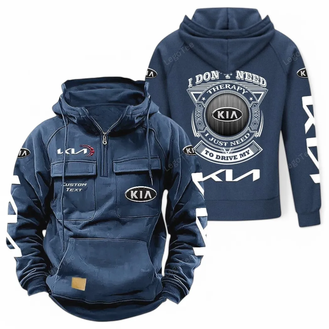 Kia Tactical Quarter Zip Hoodie CAR106021525062 - Dunkelblau
