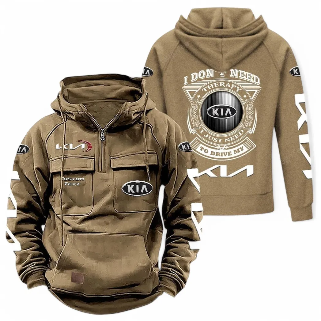 Kia Tactical Quarter Zip Hoodie CAR106021525062 - Khaki