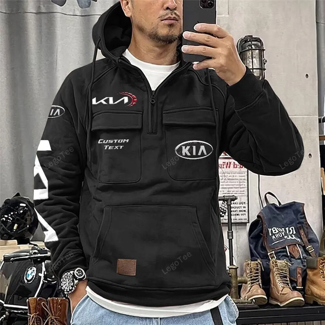 kia tactical quarter zip hoodie car106021525062 schwarz r23yl
