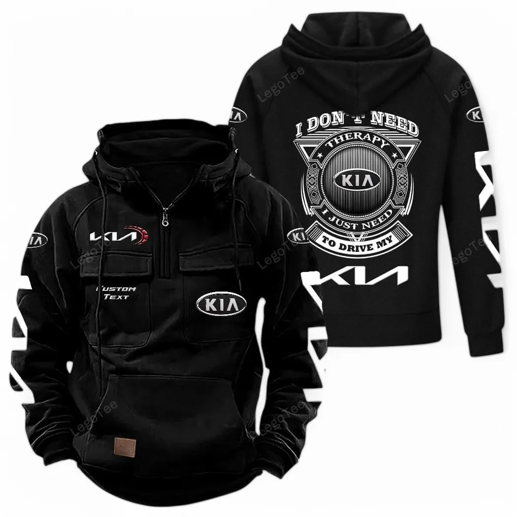 kia tactical quarter zip hoodie car106021525062 schwarz