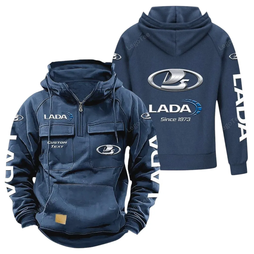Lada Hoodie Reißverschluss Taktischer, All-Over-Print-Hoodie Lada - Dunkelblau CAR96021425702-3