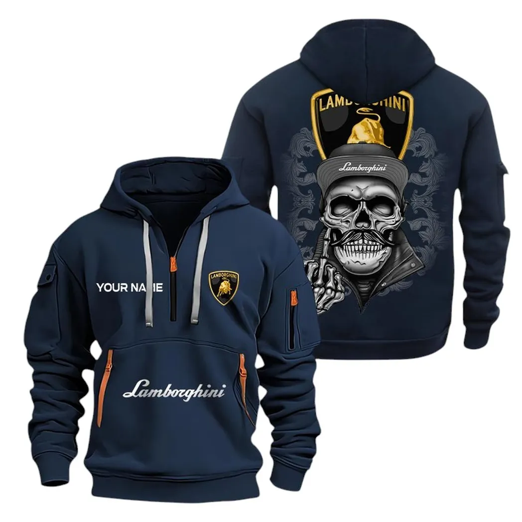 lamborghini half zip hoodie for men gift for lamborghini fan car166022625158 marineblau 8nsiw