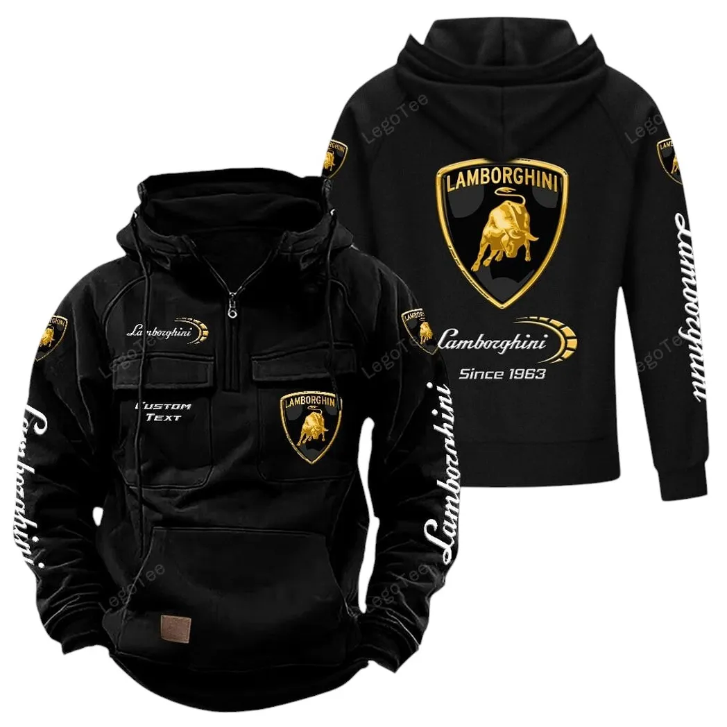Lamborghini Hoodie Reißverschluss Taktischer, All-Over-Print-Hoodie Lamborghini - Schwarz CAR96021425689-2