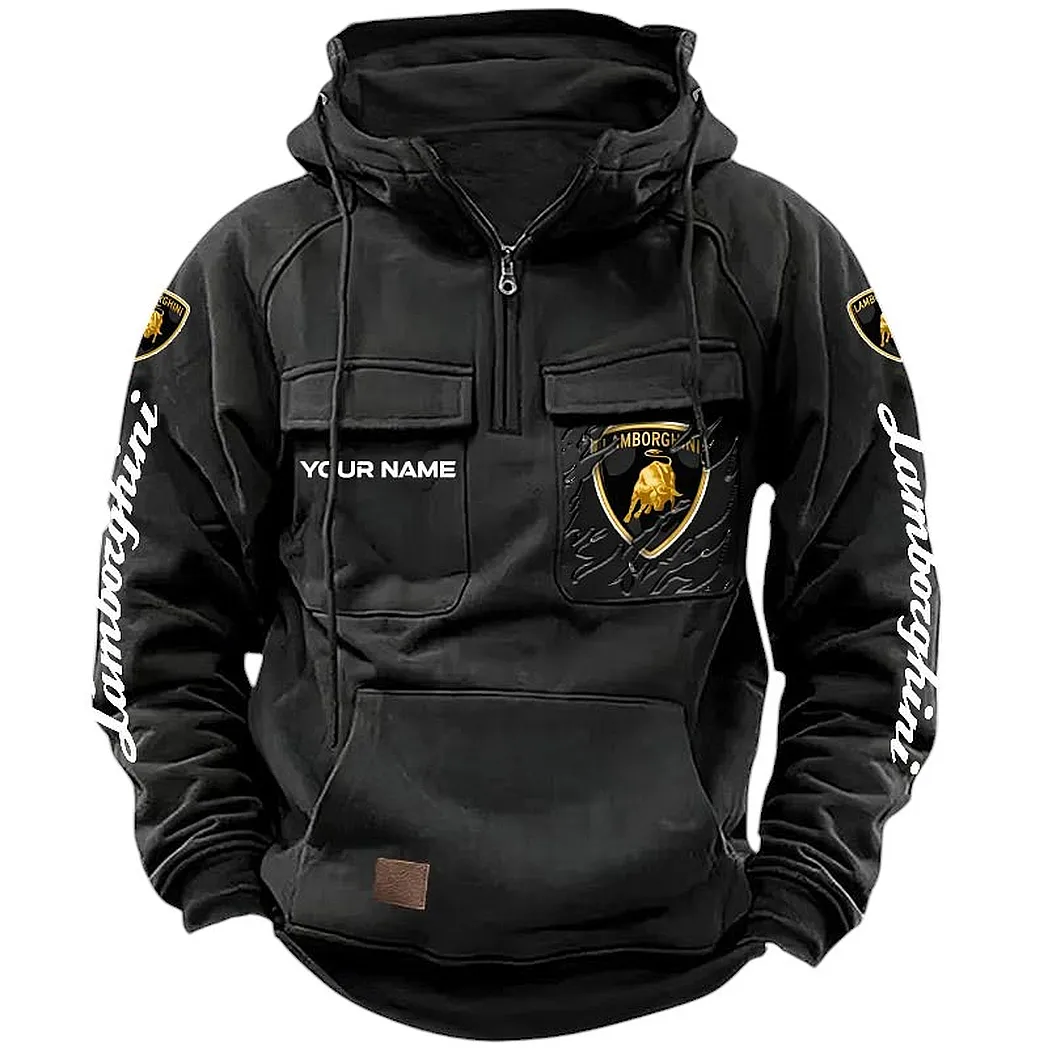 Lamborghini Hoodie Reißverschluss Taktischer, All-Over-Print-Hoodie Lamborghini CAR164022425186 - Schwarz