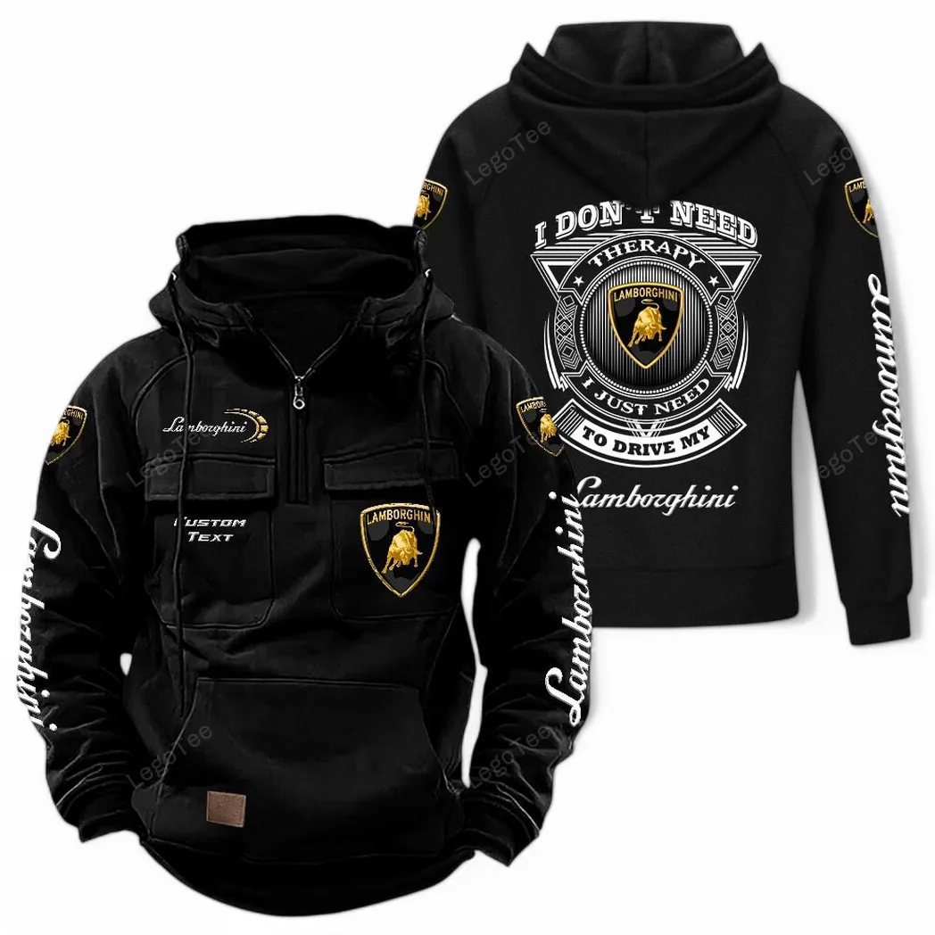 lamborghini tactical quarter zip hoodie car106021525029 schwarz 19v96