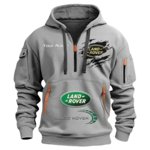 Land Rover Half Zip Hoodie CAR113021425834, Best Gift for Him, Husband, Boyfriend - Grau