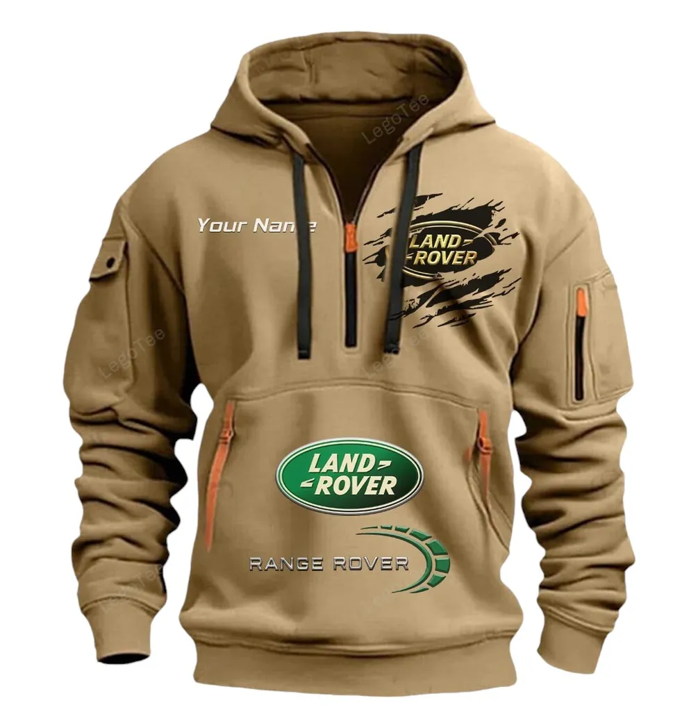 land rover half zip hoodie car113021425834 best gift for him husband boyfriend khaki fz3ra