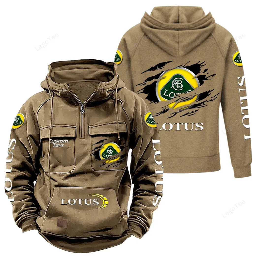 Lotus Cars Hoodie Reißverschluss Taktischer, All-Over-Print-Hoodie Lotus Cars - Khaki CAR122021425075-4