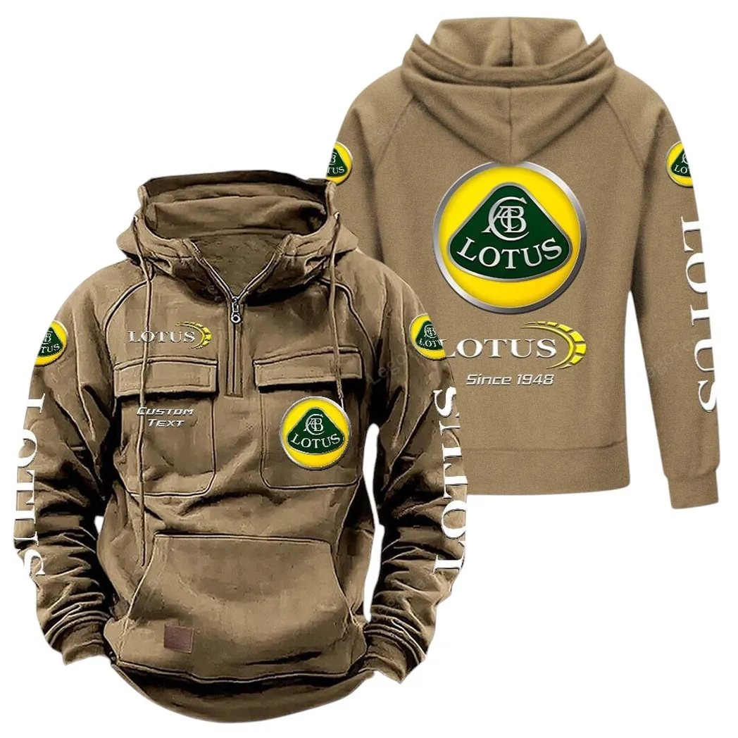 Lotus Cars Hoodie Reißverschluss Taktischer, All-Over-Print-Hoodie Lotus Cars - Khaki CAR96021425727-4