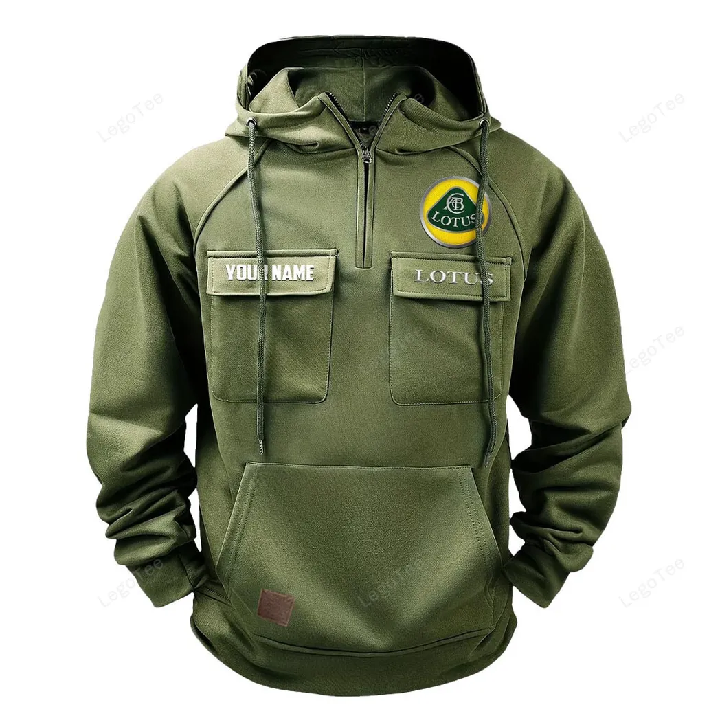 Lotus Cars Hoodie Reißverschluss Taktischer, All-Over-Print-Hoodie Lotus Cars - Olivgrün CAR109021425398-1