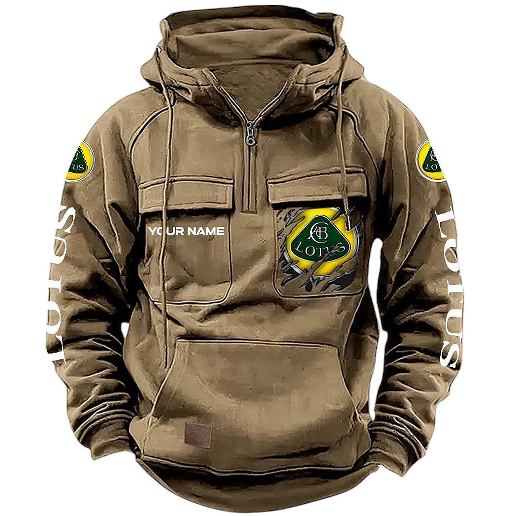 Lotus Cars Hoodie Reißverschluss Taktischer, All-Over-Print-Hoodie Lotus Cars CAR164022425184 - Khaki