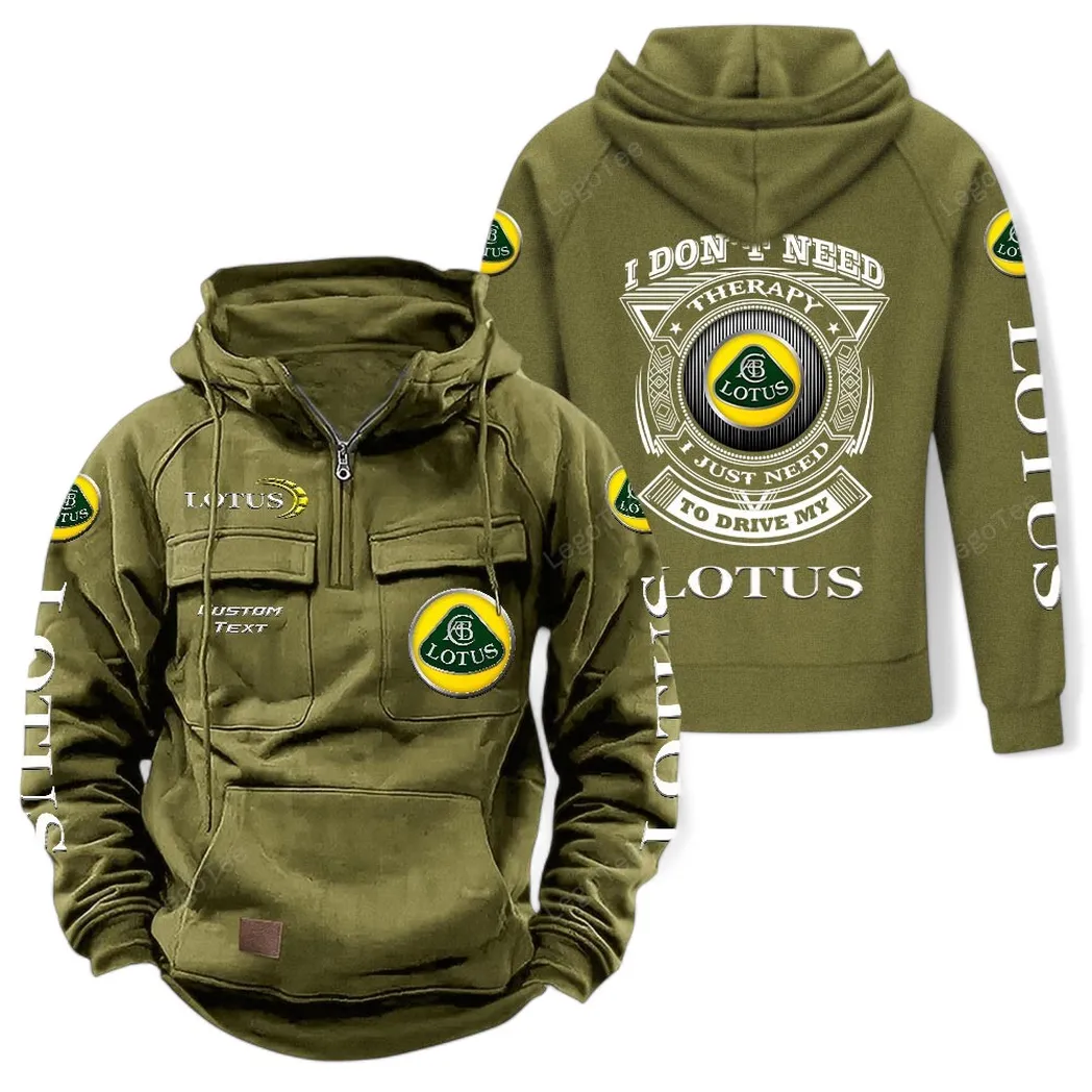 Lotus Cars Tactical Quarter Zip Hoodie CAR106021525049 - Olivgrün