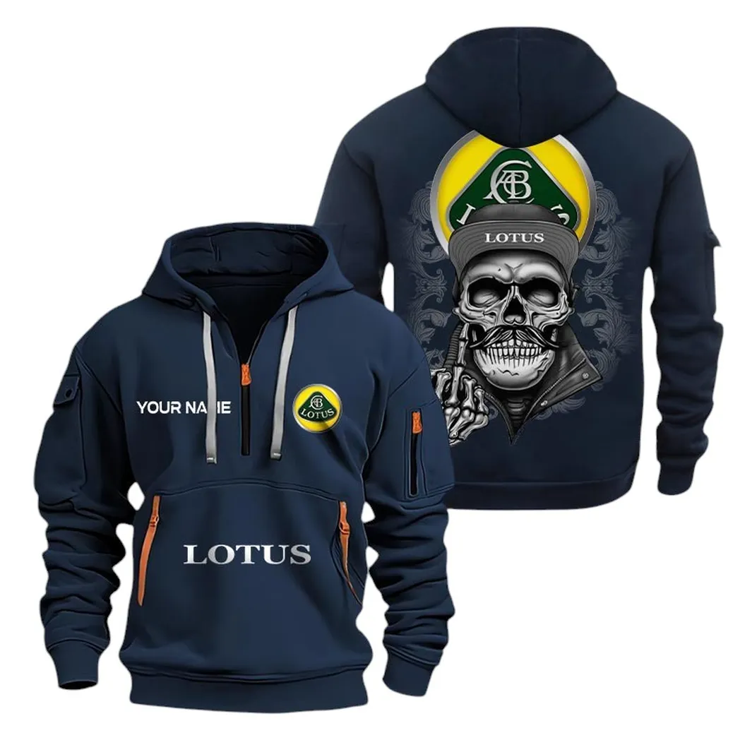 Lotus Half Zip Hoodie For Men, Gift For Lotus Fan CAR166022625170 - Marineblau
