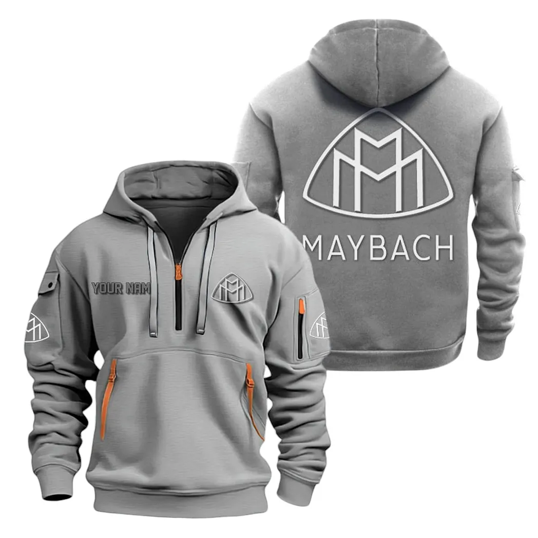 Maybach Half Zip Hoodie For Men, Gift For Maybach Lovers CAR20022125681 - Grau