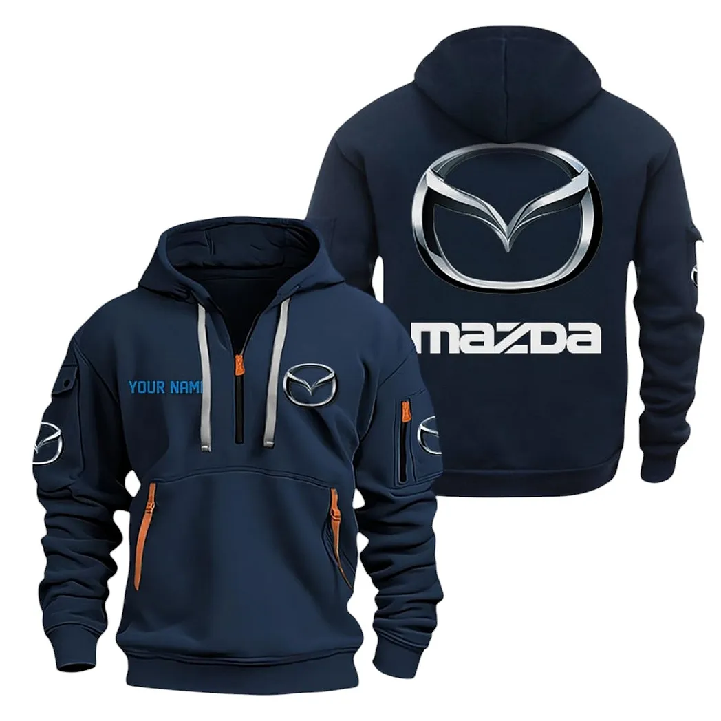 Mazda Half Zip Hoodie For Men, Gift For Mazda Lovers CAR20022125707 - Marineblau