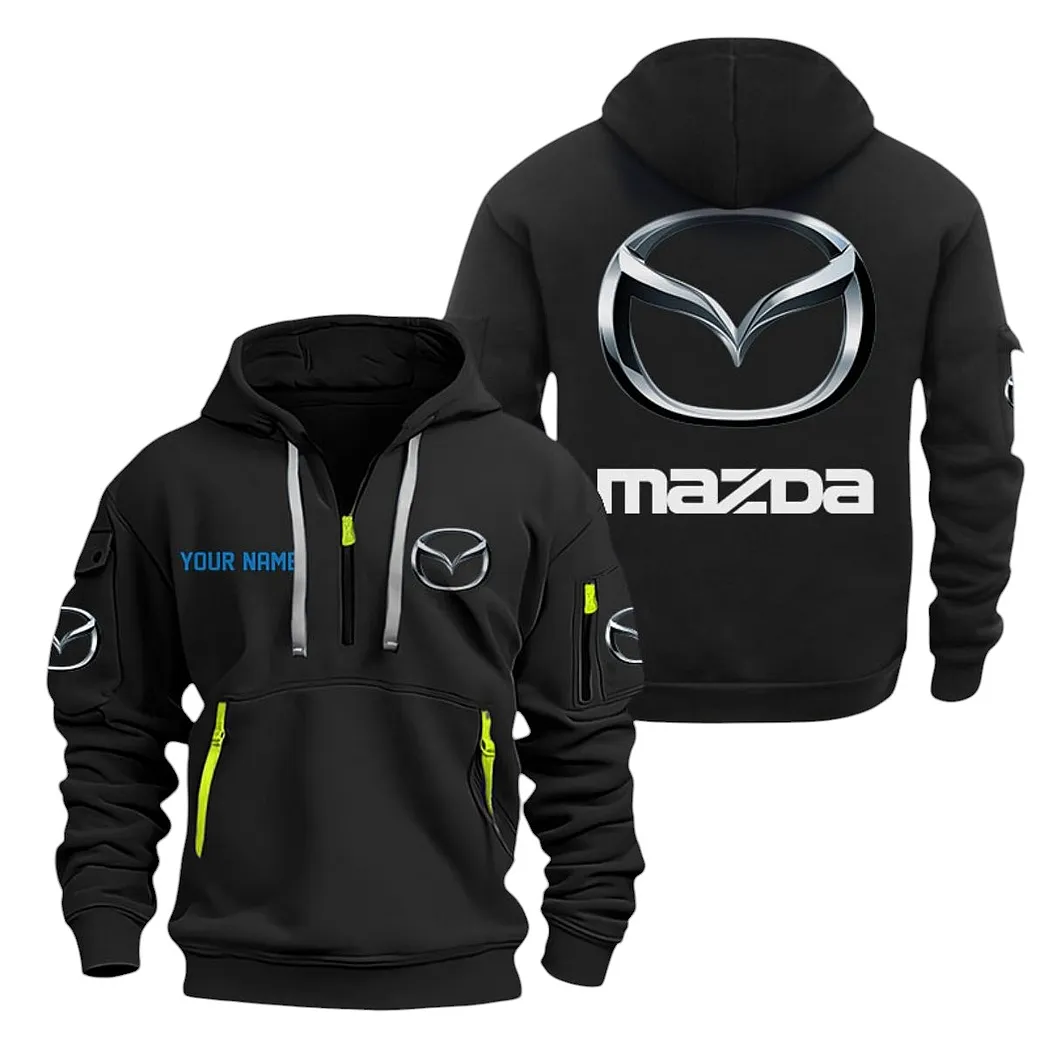 Mazda Half Zip Hoodie For Men, Gift For Mazda Lovers CAR20022125707 - Schwarz
