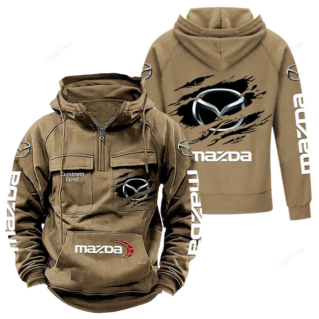 Mazda Hoodie Reißverschluss Taktischer, All-Over-Print-Hoodie Mazda - Khaki CAR122021425064-4